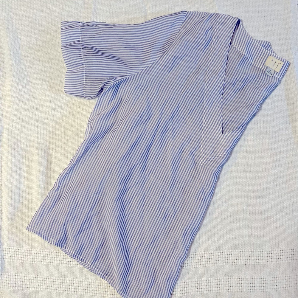 Blue-white striped shirt